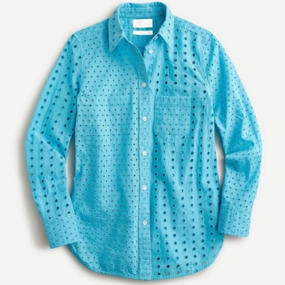 J. Crew NWT❗️Classic-fit shirt in eyelet Item AW837